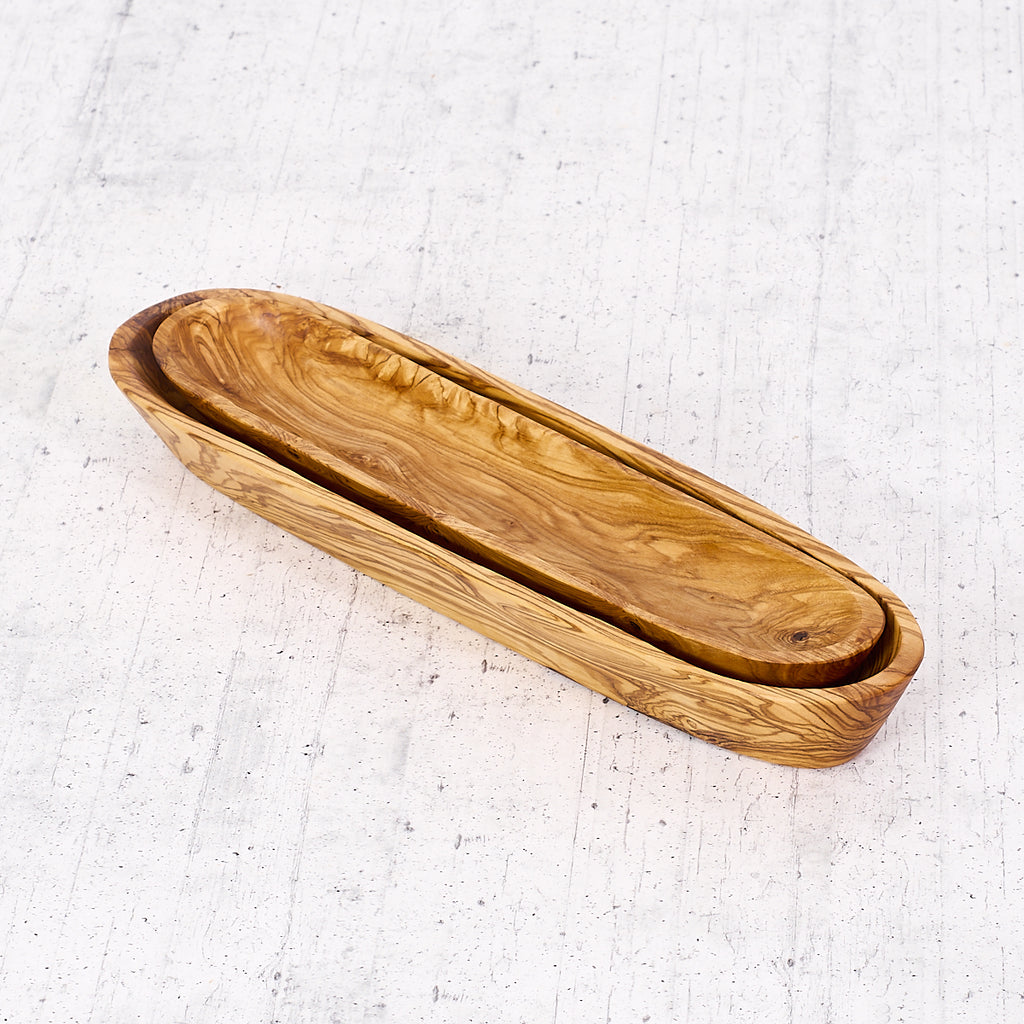 Ciotola a "barchetta" in legno di olivo