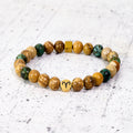 Bracciale SZ in pietre naturali e segno zodiacale in metallo