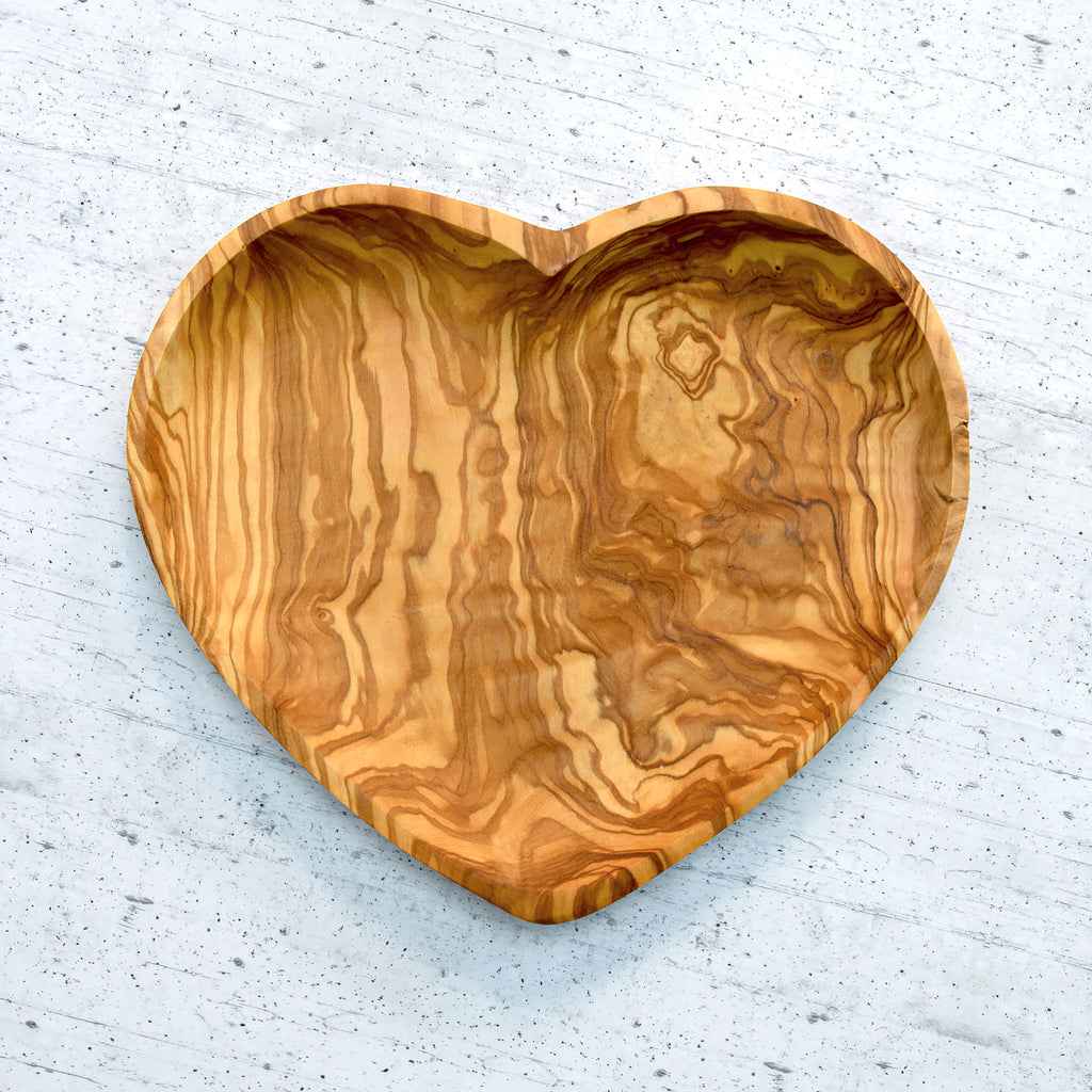 Antipastiera Cuore in Legno d'Ulivo Artigianale