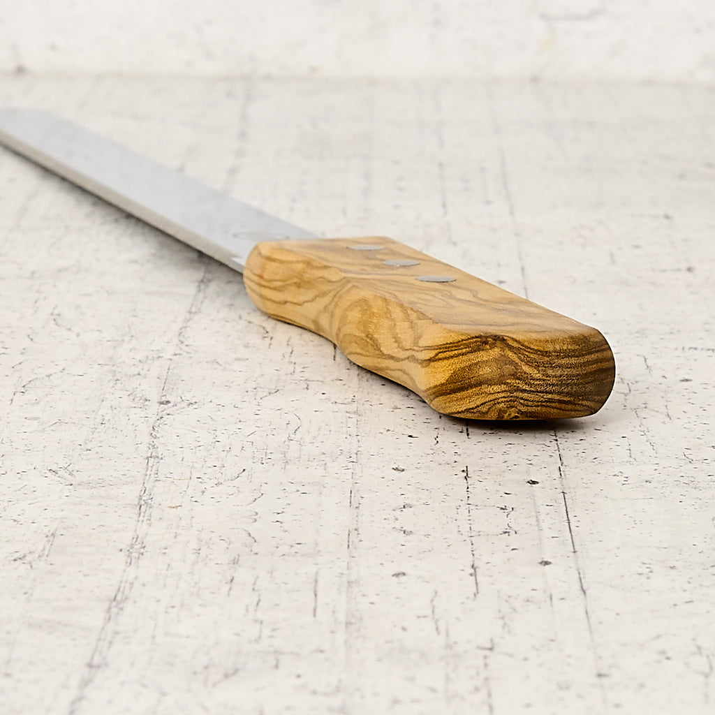 Coltello per pane in legno di ulivo artigianale