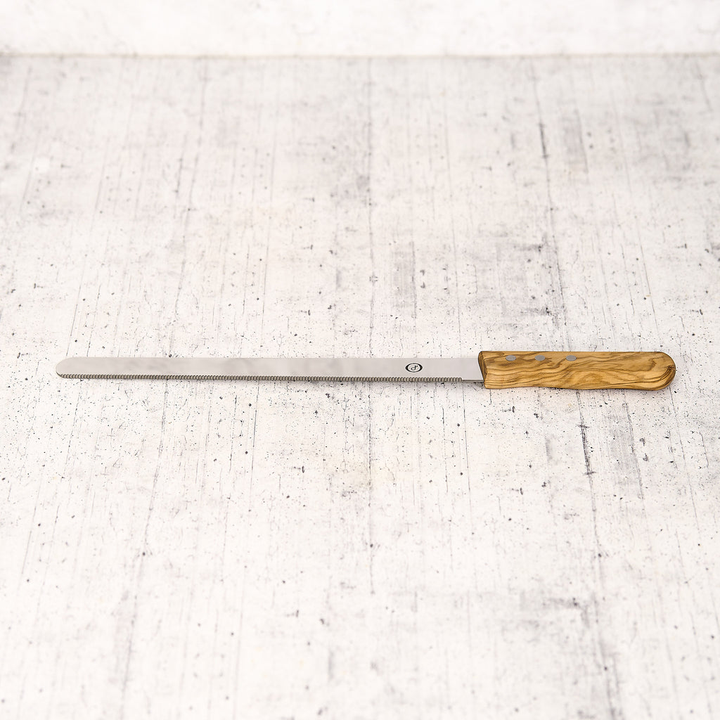 Coltello per pane in legno di ulivo artigianale