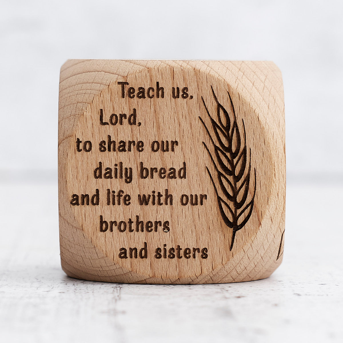 Dado preghiere in legno (lingua inglese)