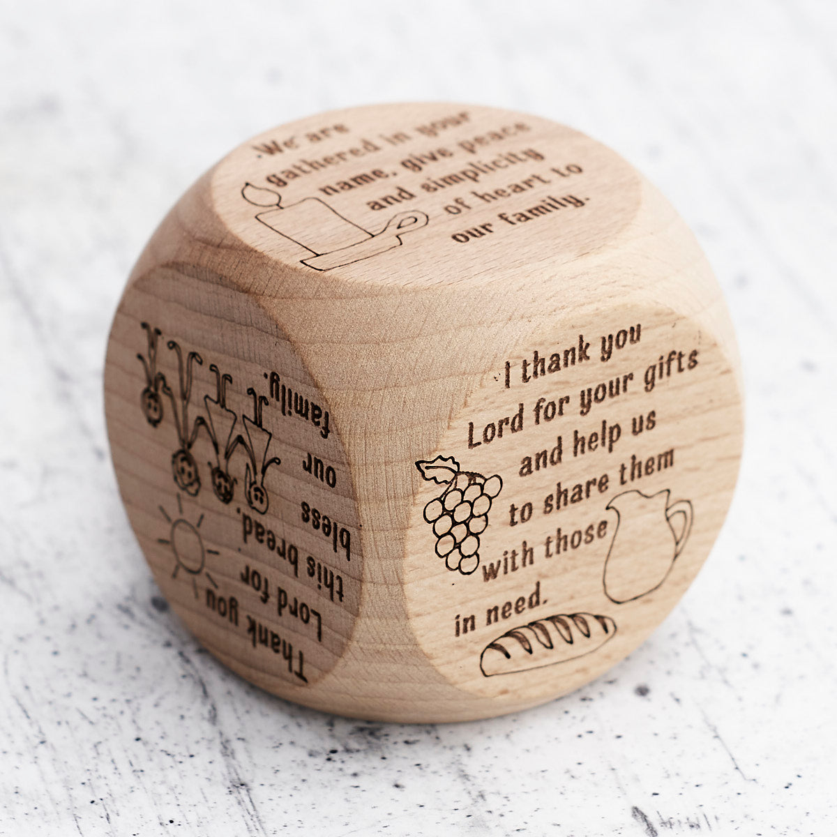 Dado preghiere in legno (lingua inglese)