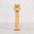Gufo segnalibro in legno di olivo