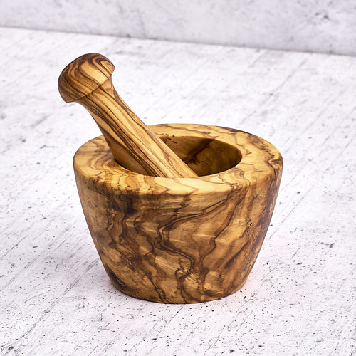 Mortaio cento usi in legno di olivo