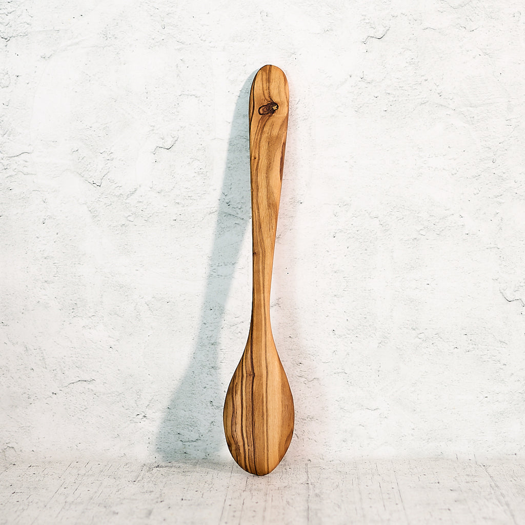 Mestolo manico piatto in legno di olivo