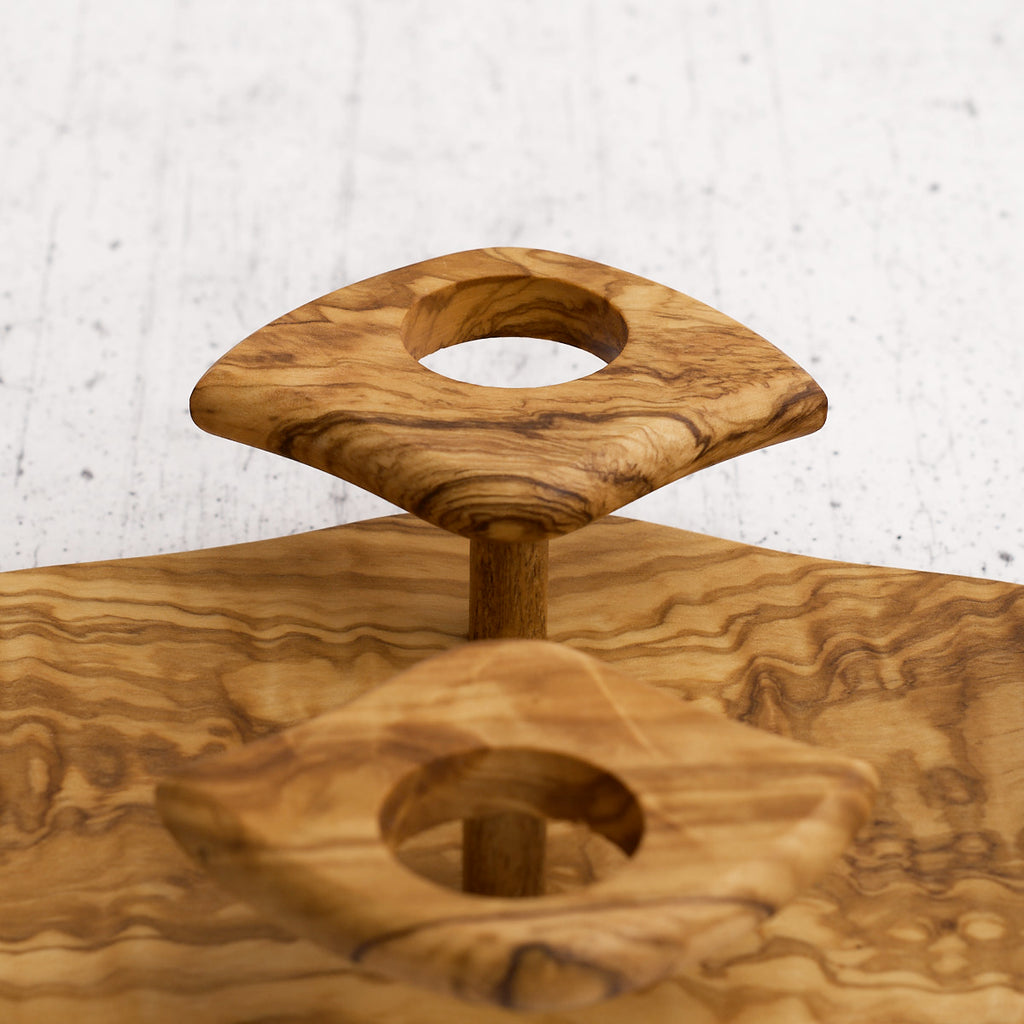 Oliera "4 sapori" in legno di olivo