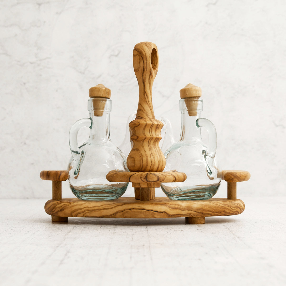 Oliera "4 sapori" in legno di olivo