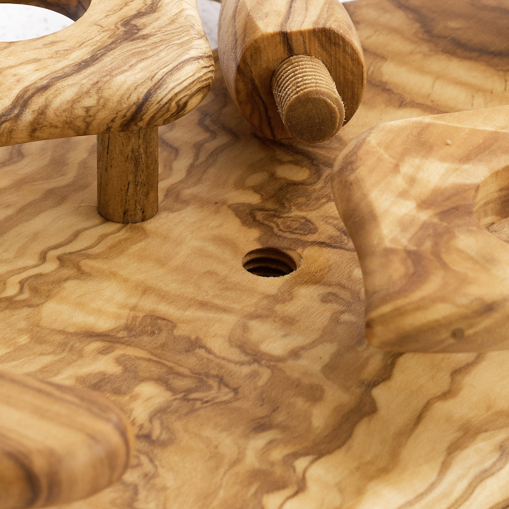 Oliera "4 sapori" in legno di olivo