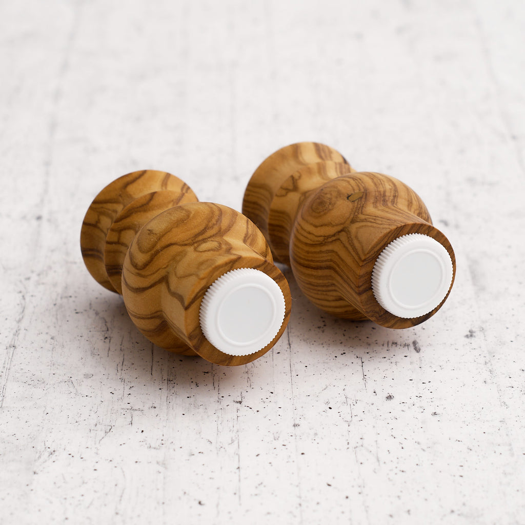 Oliera "4 sapori" in legno di olivo