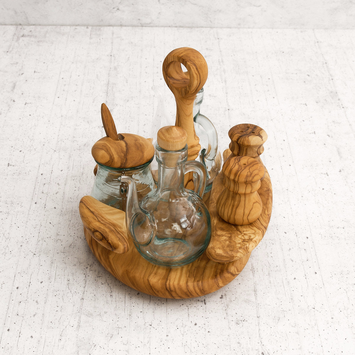Oliera "top" in legno di olivo