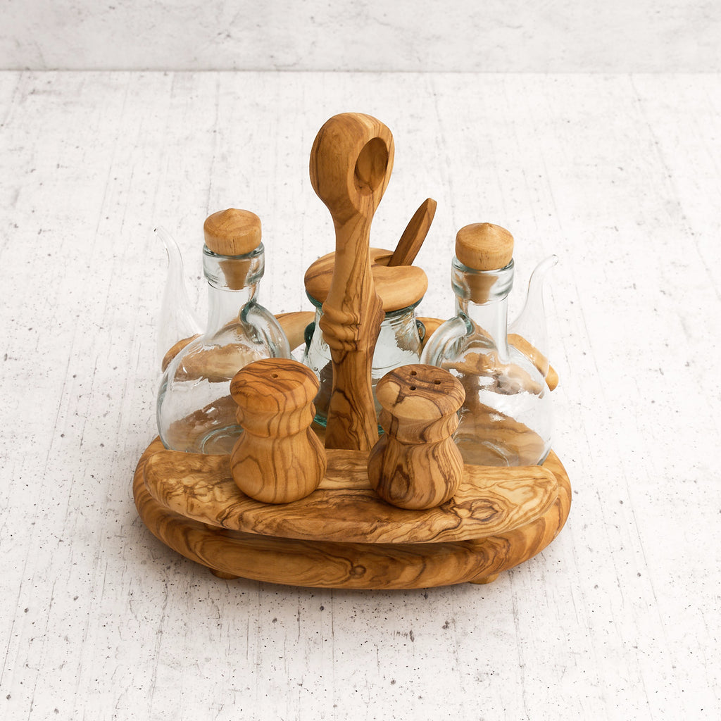 Oliera "top" in legno di olivo