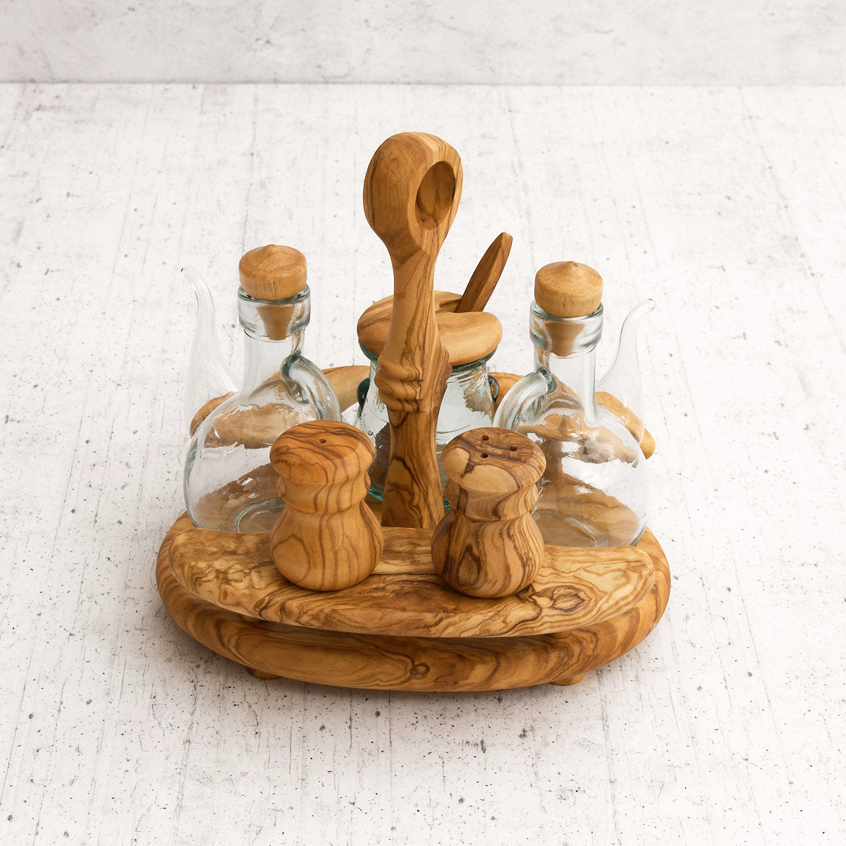 Oliera "top" in legno di olivo