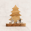 Il poverello - presepe in legno di ulivo