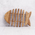 Sotto pentola pesce in legno di olivo