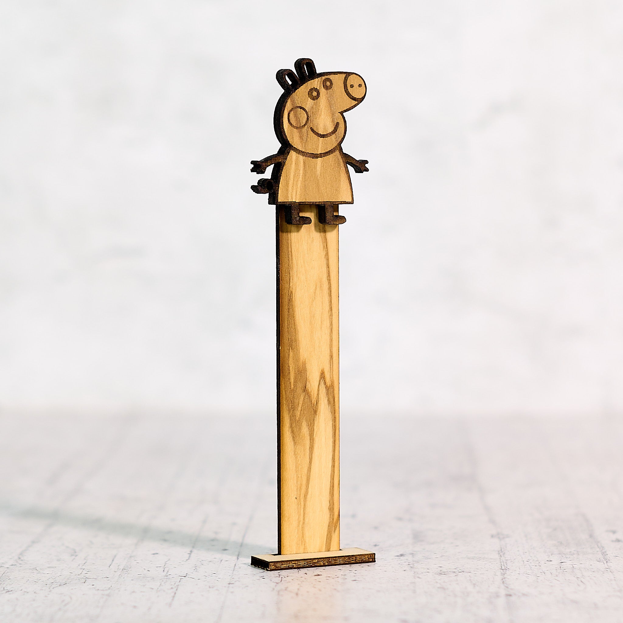 Peppa Pig segnalibro in legno di olivo