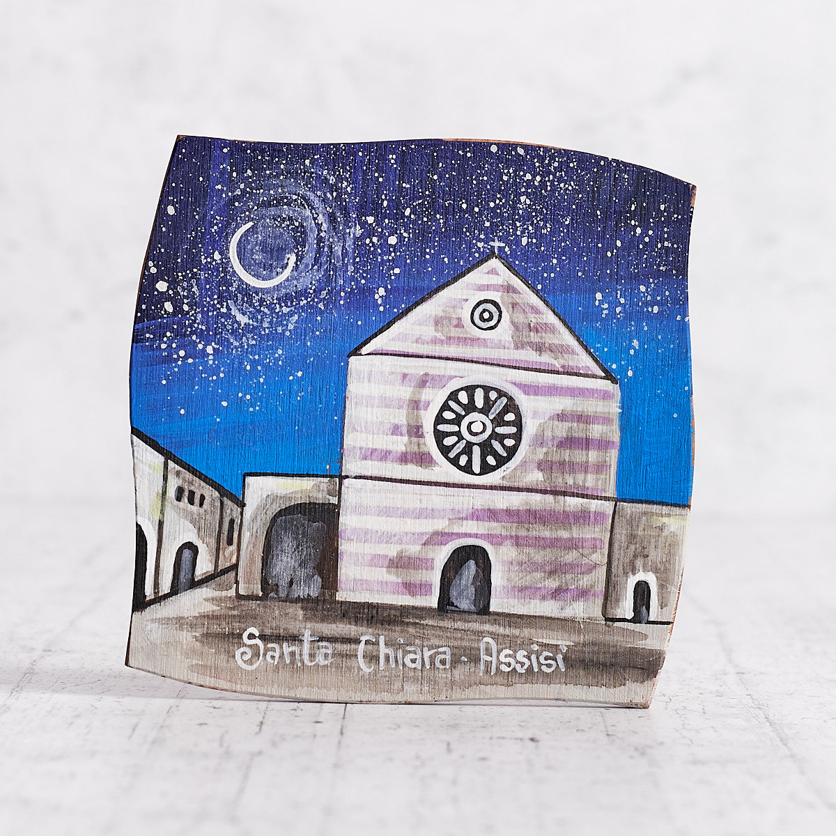 Basilica di Santa Chiara - quadretto in legno d’ulivo con pittura realizzata a mano