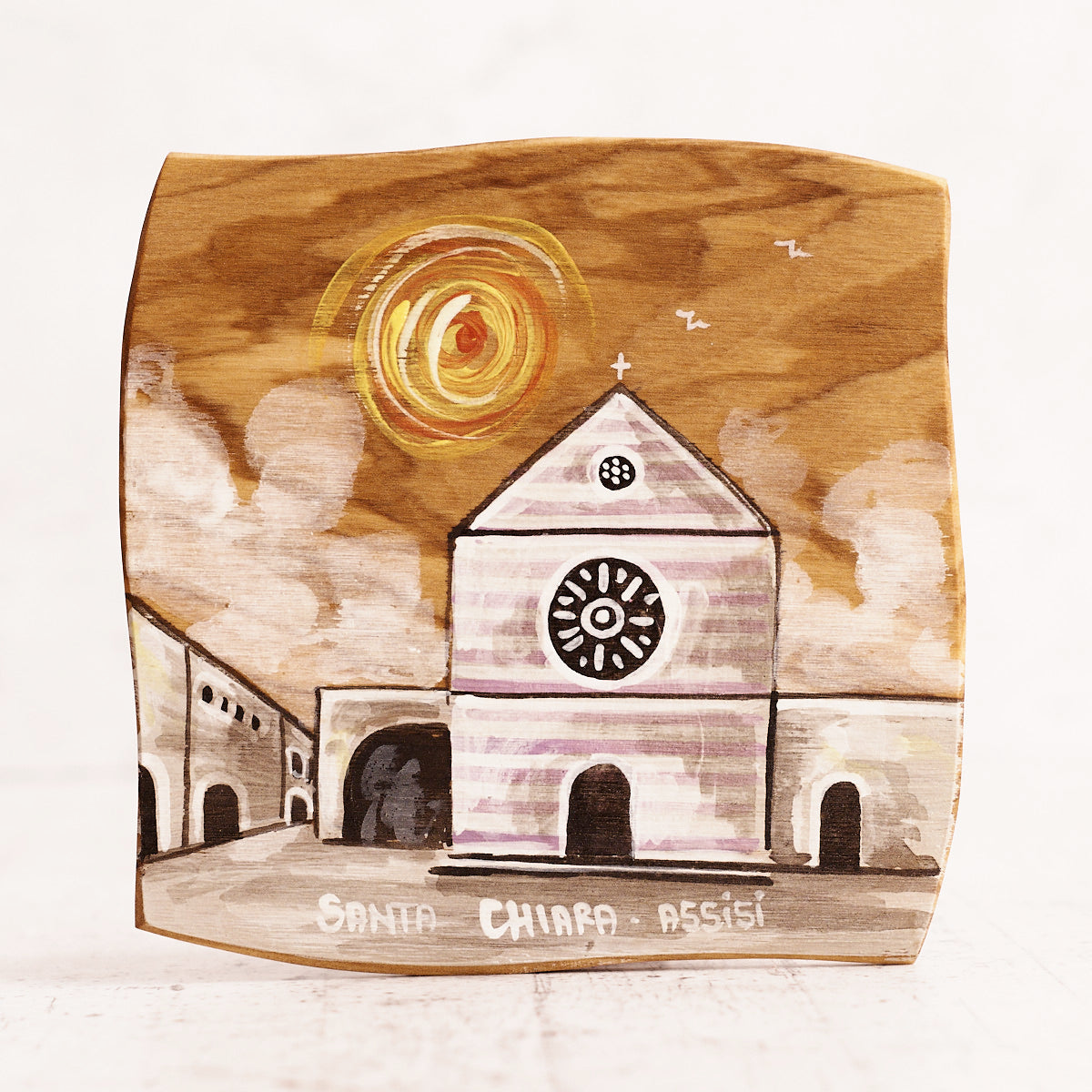Basilica di Santa Chiara - quadretto in legno d’ulivo con pittura realizzata a mano