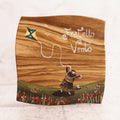 Fratello vento - quadretto in legno di olivo dipinto a mano