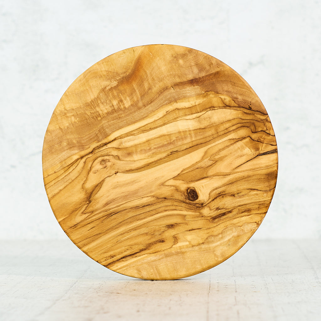 Sottobottiglia - sottobicchiere in legno di olivo e ceramica