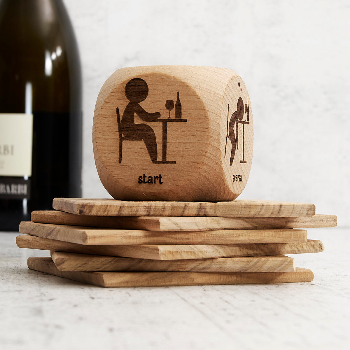 Sottobicchiere "ubriacatura" in legno di olivo