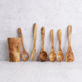 Set posateria multiuso in legno di olivo