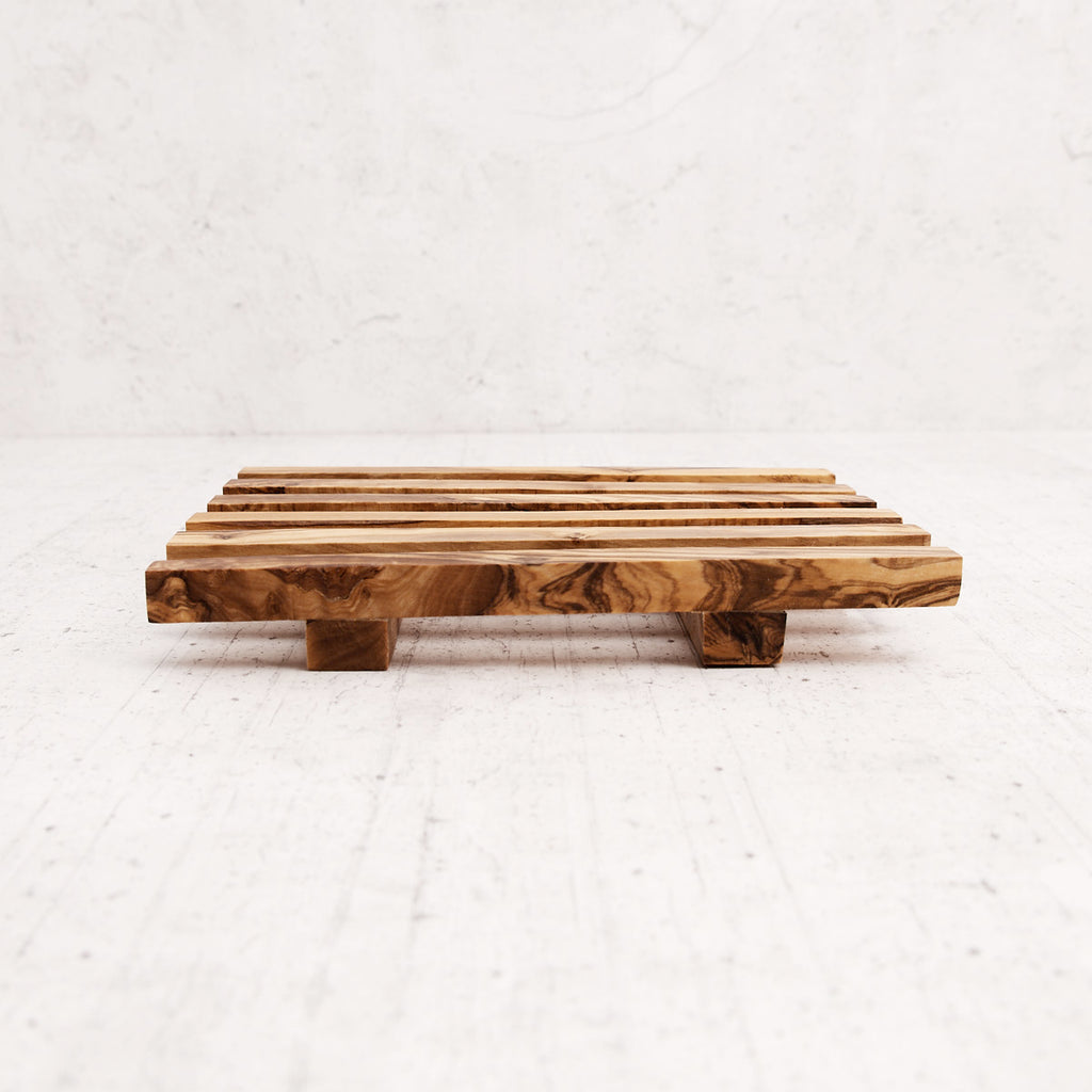 Sotto pentola quadrato in legno di olivo