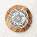 Sotto pentola in ceramica e legno di ulivo