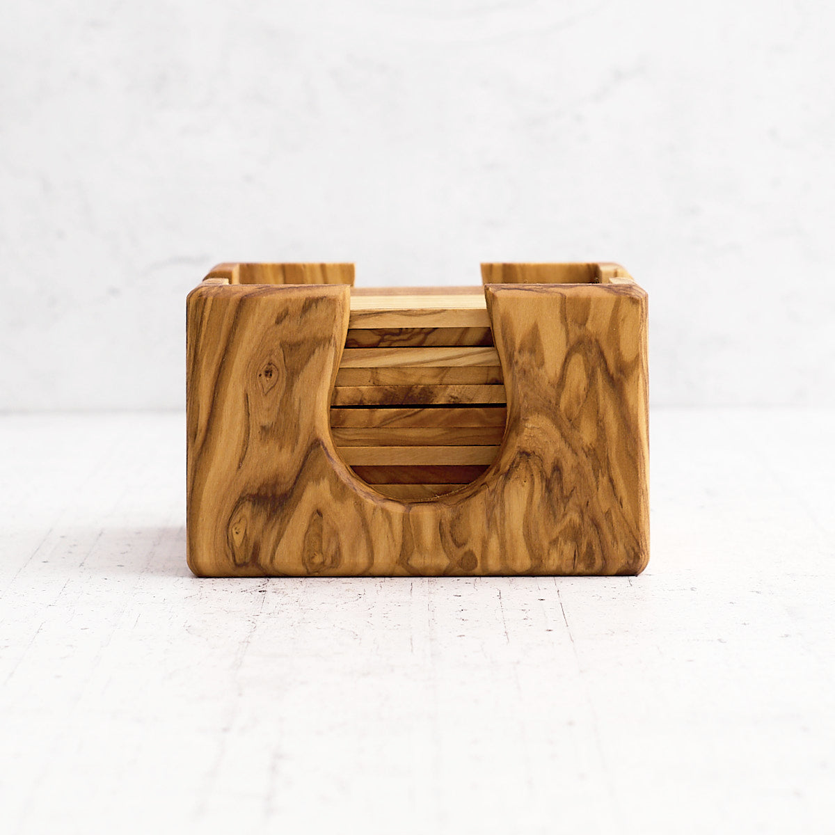 Set sottobicchieri "Italia" in legno di olivo