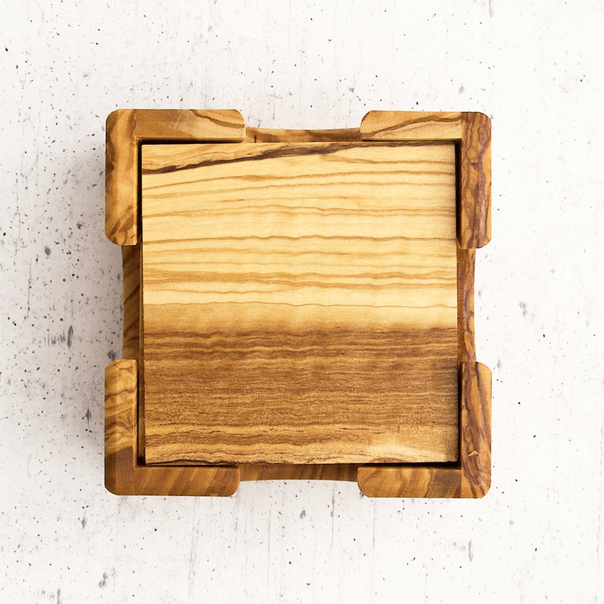 Set sottobicchieri "Italia" in legno di olivo