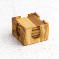 Set sottobicchieri "Italia" in legno di olivo