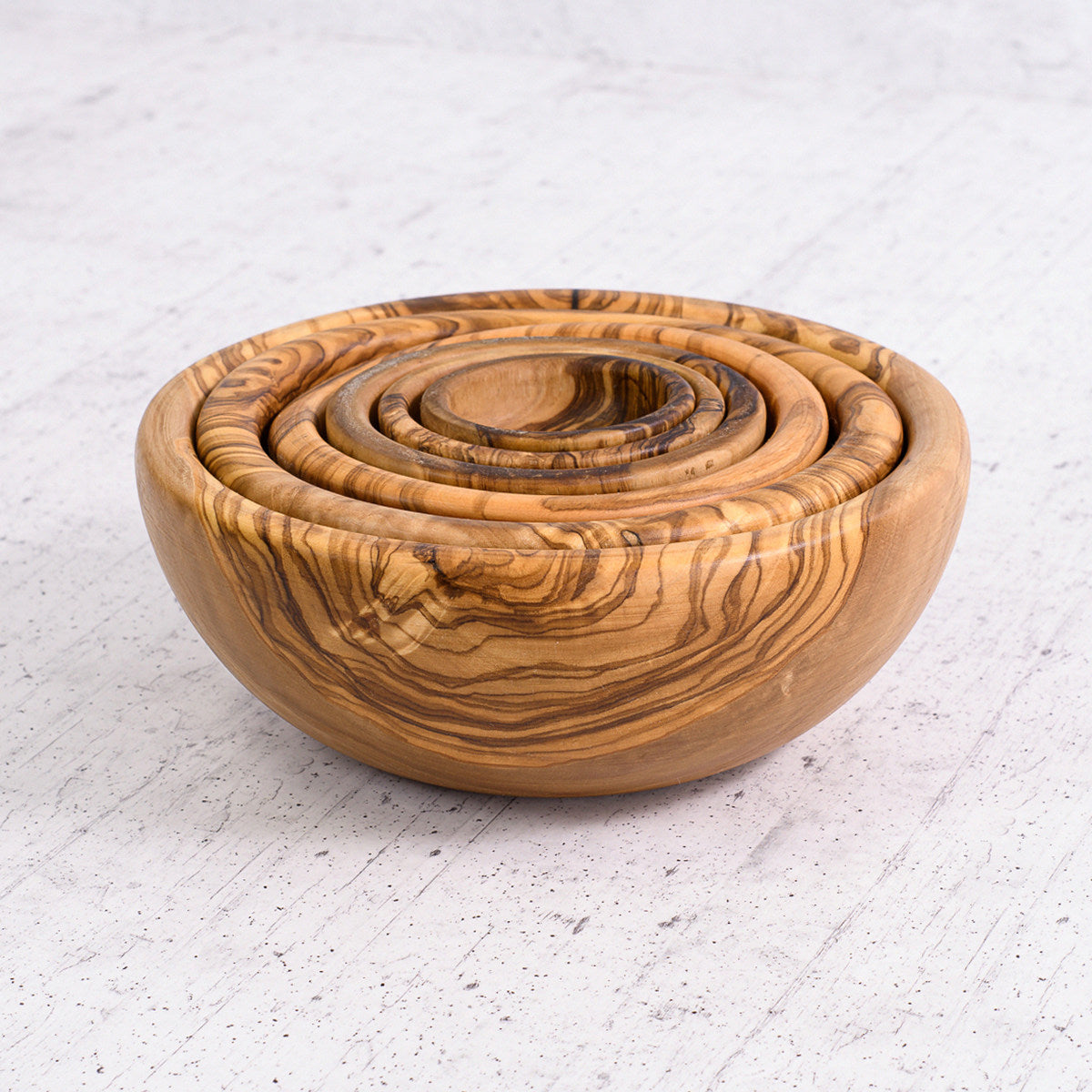 Set Ciotole Matrioska in Legno d’Ulivo Artigianale – 6 Pezzi