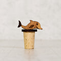Olive wood and cork animal stoppers