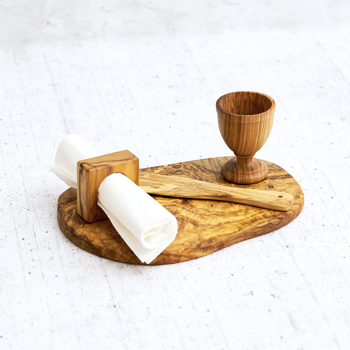 Set colazione in legno di olivo