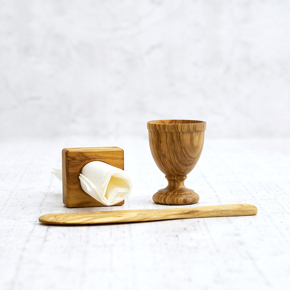 Set colazione in legno di olivo