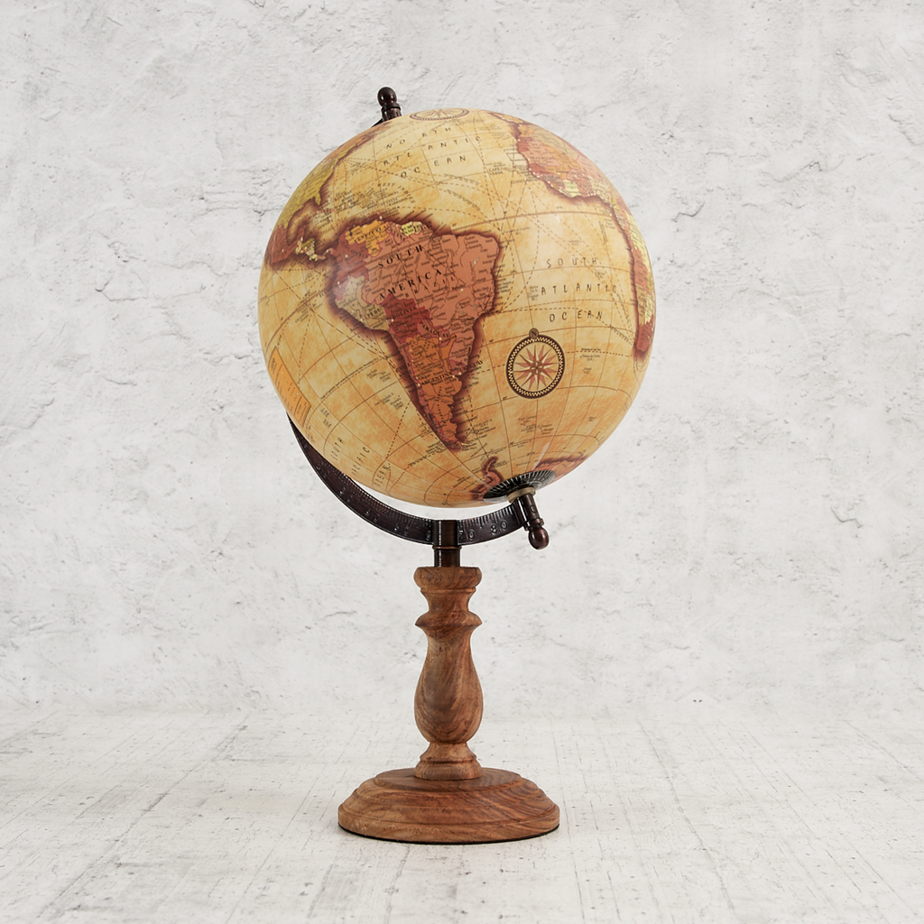 Mappamondo mogano vintage