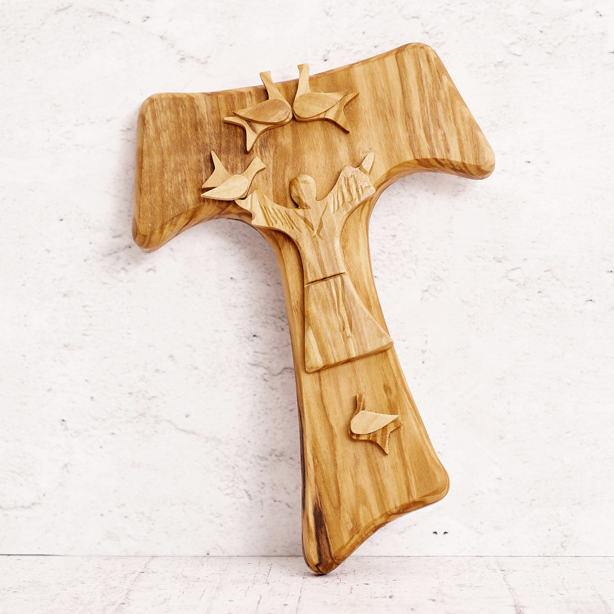 Tau Cantico delle Creature in legno di olivo