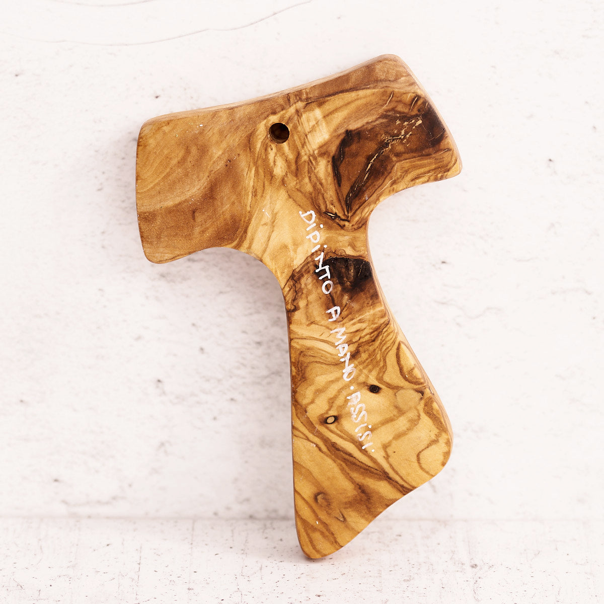 Tau colombe della pace dipinto a mano su legno di olivo
