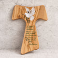 Tau della Benedizione di San Francesco dipinta a mano su legno di olivo