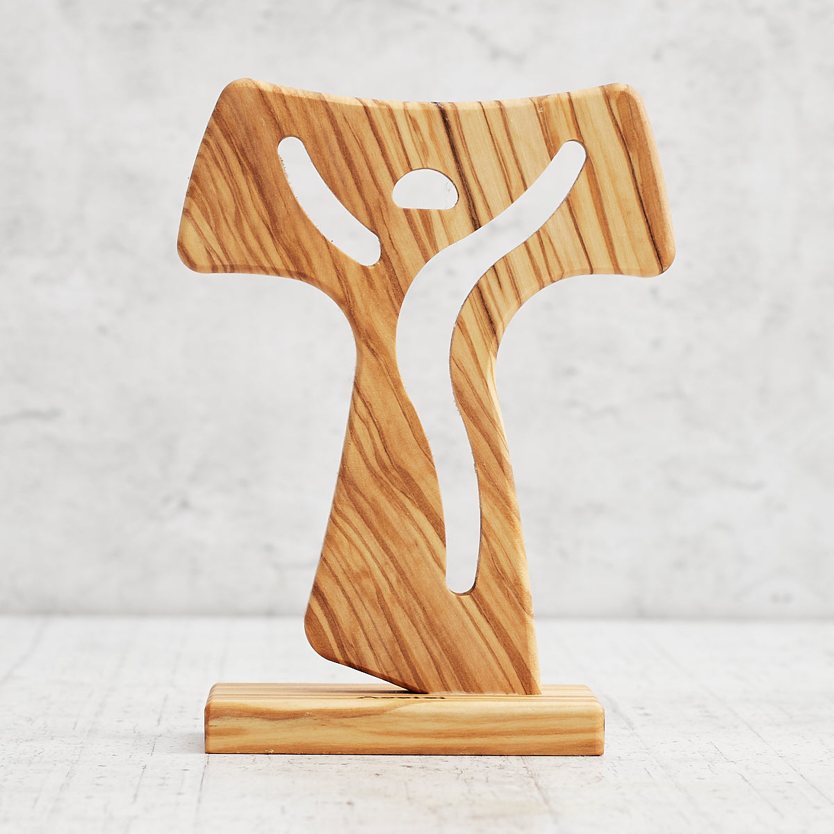 Tau Laudato sii in legno di olivo