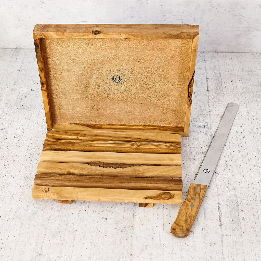 Tagliere per Pane in legno di ulivo con Coltello
