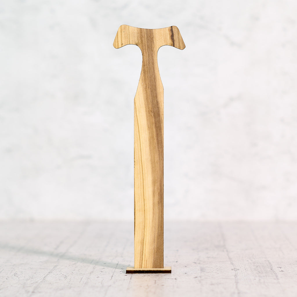 Tau segnalibro Padre nostro in legno di olivo