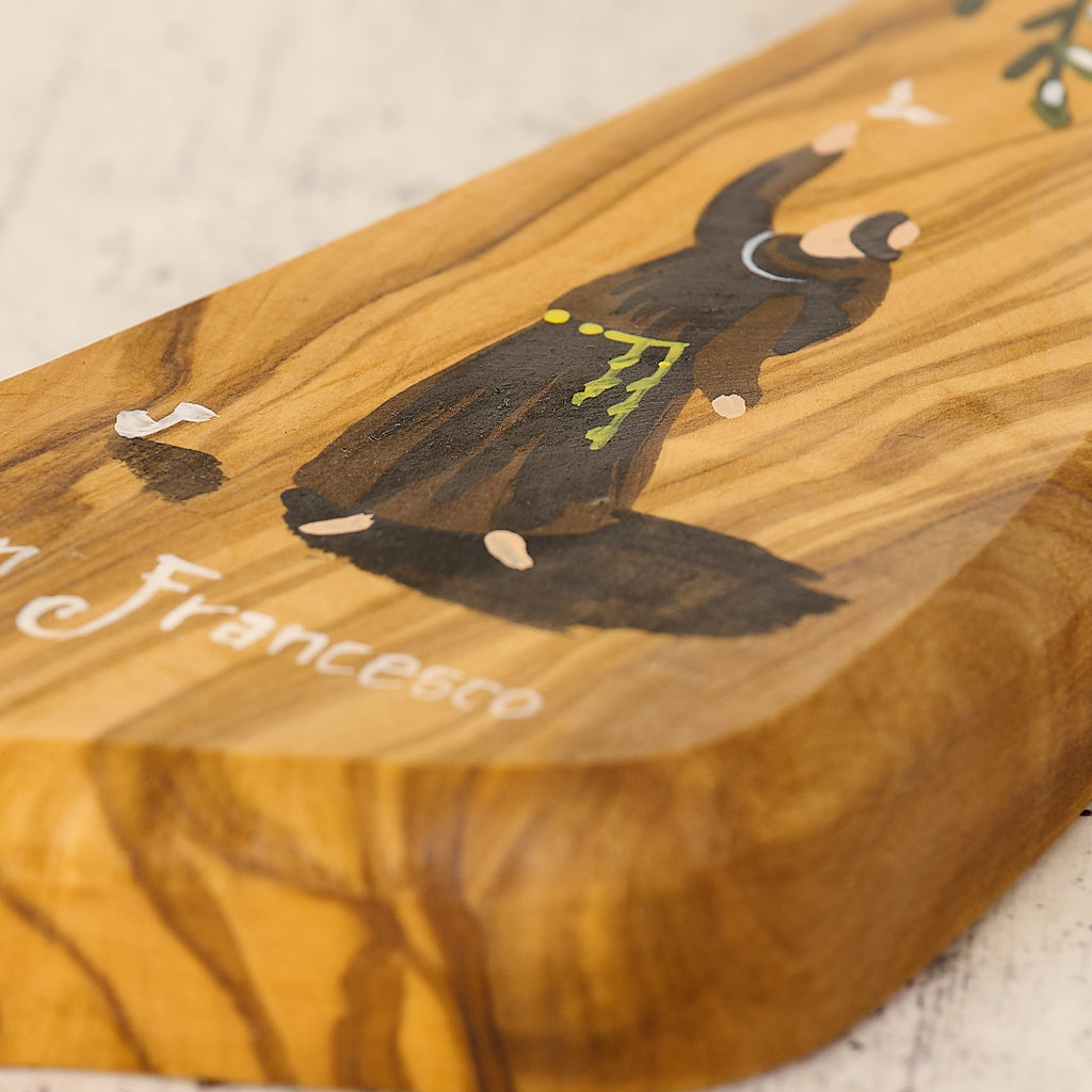 Tau di San Francesco dipinto a mano su legno di ulivo