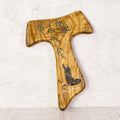 Tau di San Francesco dipinto a mano su legno di ulivo