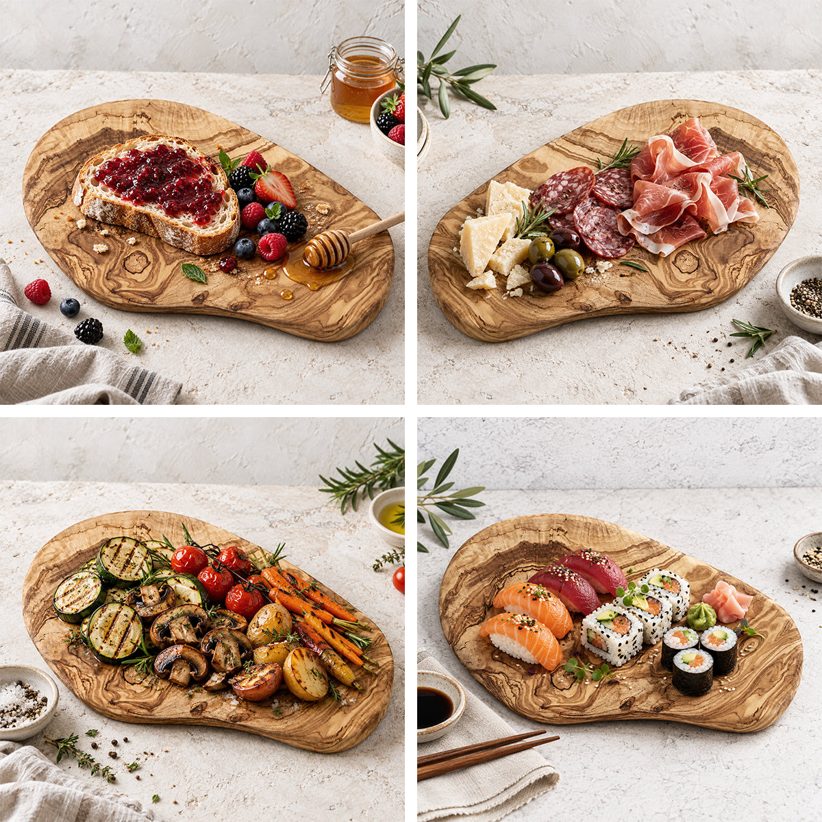 Tagliere moderno in legno di olivo