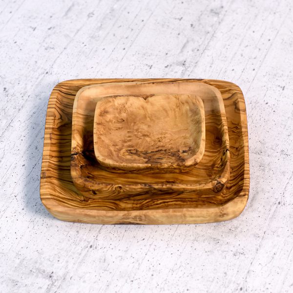 Set of three square serving plates