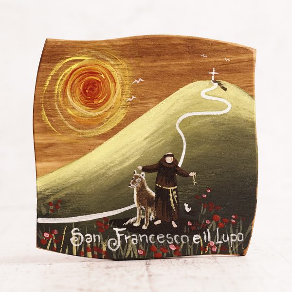 Small painting San Francis and the wolf