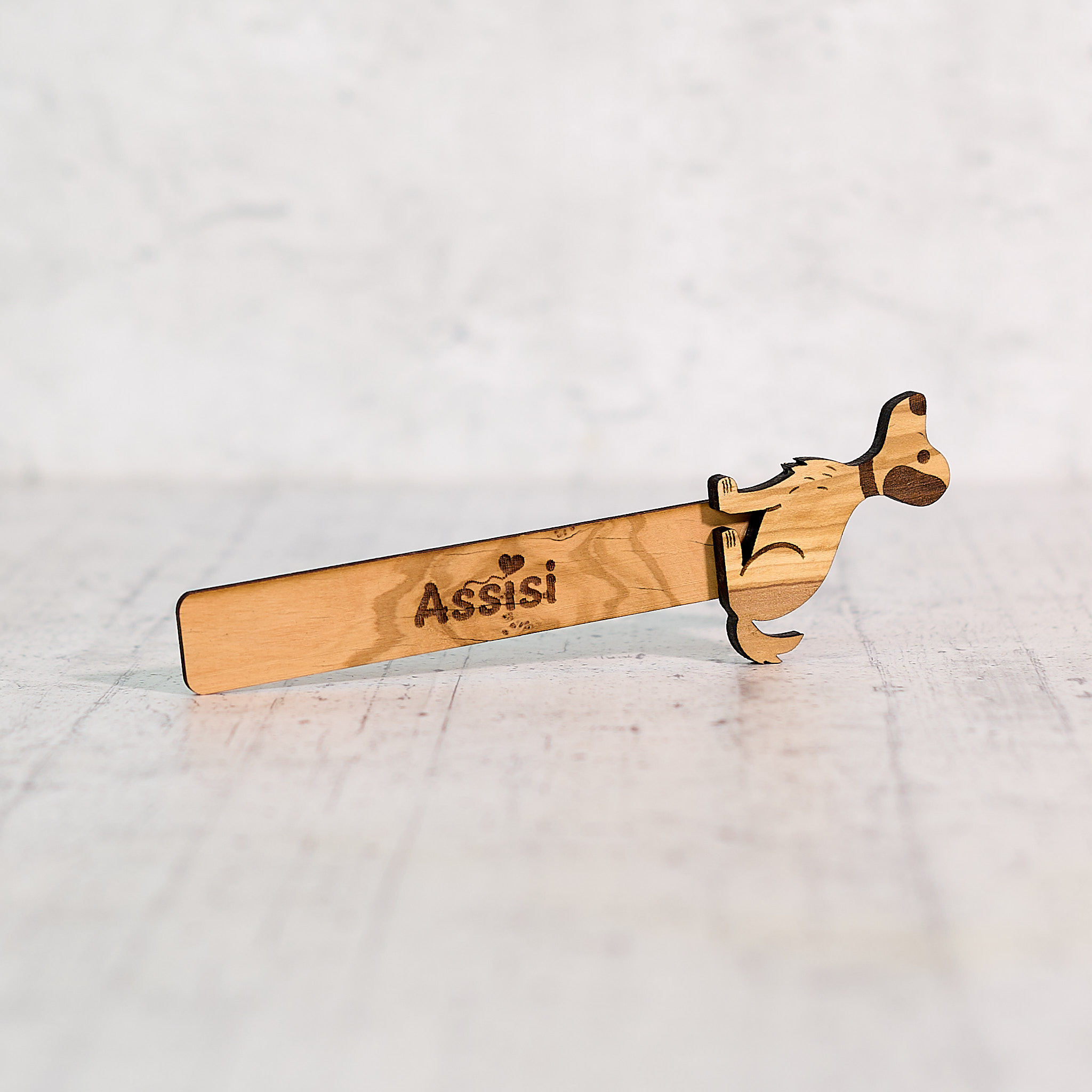 Cane segnalibro in legno di olivo - immagine 2
