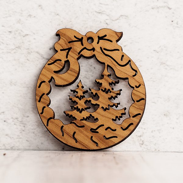Christmas tree decoration in olive wood