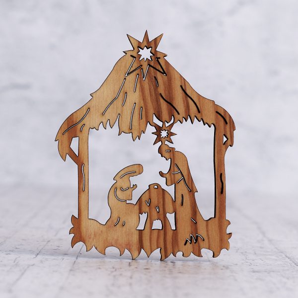 Christmas tree decoration in olive wood